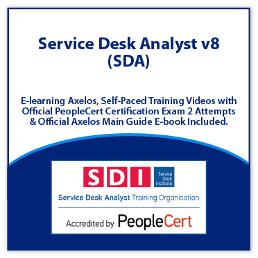 Service Desk Analyst v8 (SDA) E-learning with Exam 2 Attempts